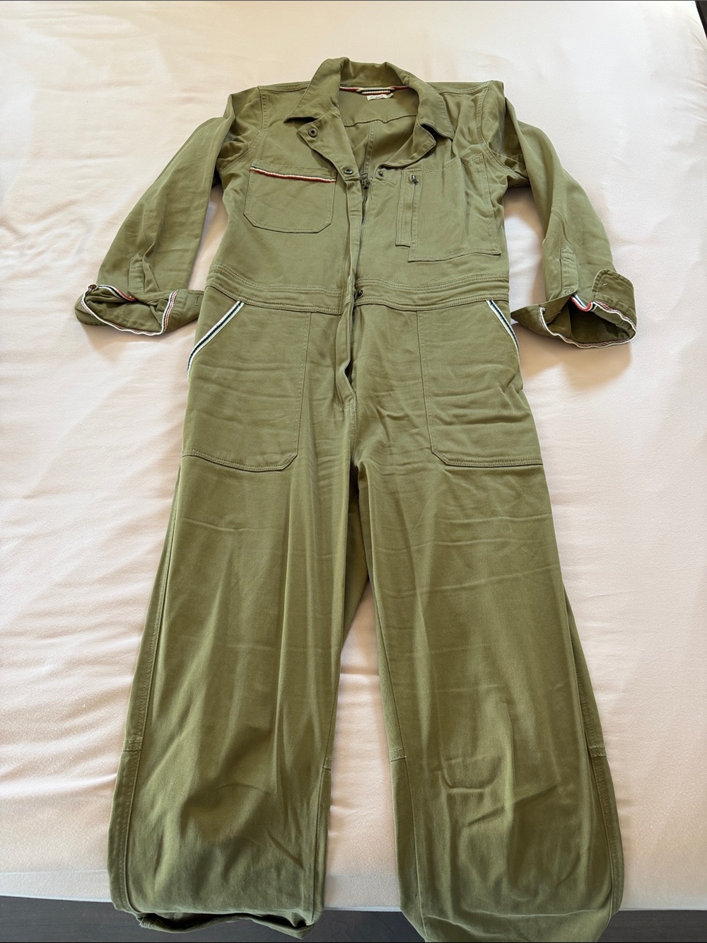 Faherty Olive Green Utility Jumpsuit - Women's Relaxed Fit
